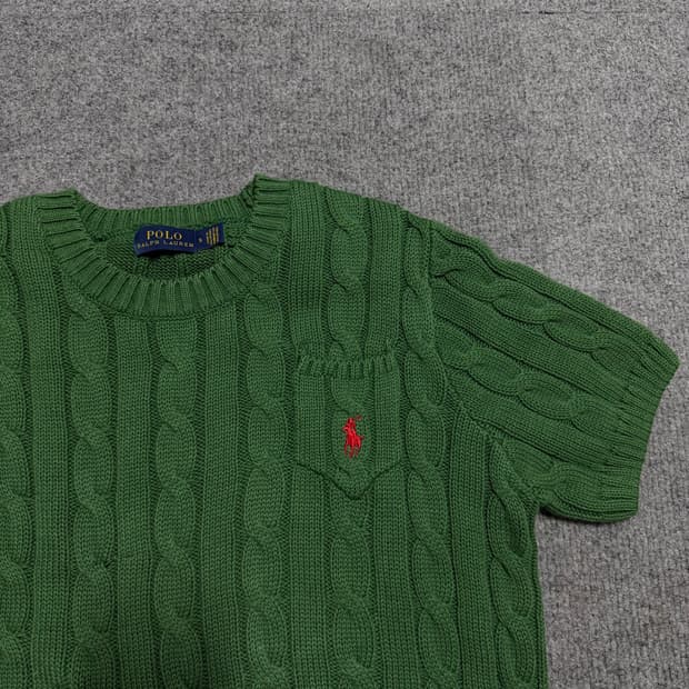 폴로 랄프로렌 그린 니트 반팔