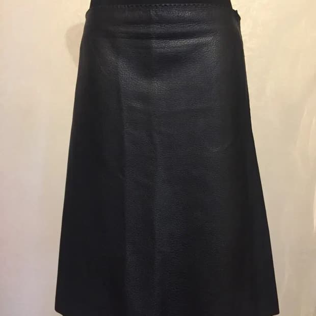 HERMES 에르메스 스커트(레더-디어스킨/실크)36 사이즈