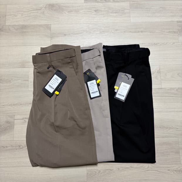 무탠다드 리얼 와이드 히든 밴딩 슬랙스 블랙/라이트베이지/더스티베이지