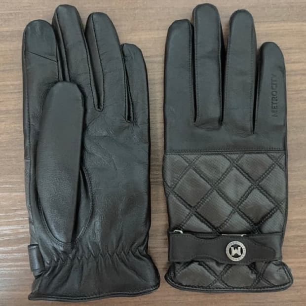 메트로시티 가죽 퀼팅 남성 장갑 브라운 MSM-1319 M 사이즈