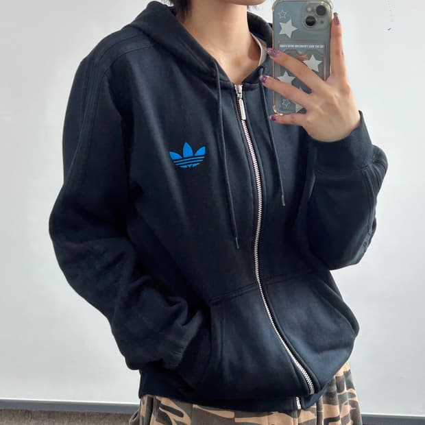 Adidas 아디다스 파이버드 블랙 후드집업