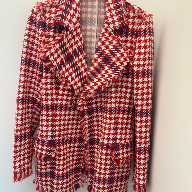 MSGM 하운드투스 트위드 자켓 38