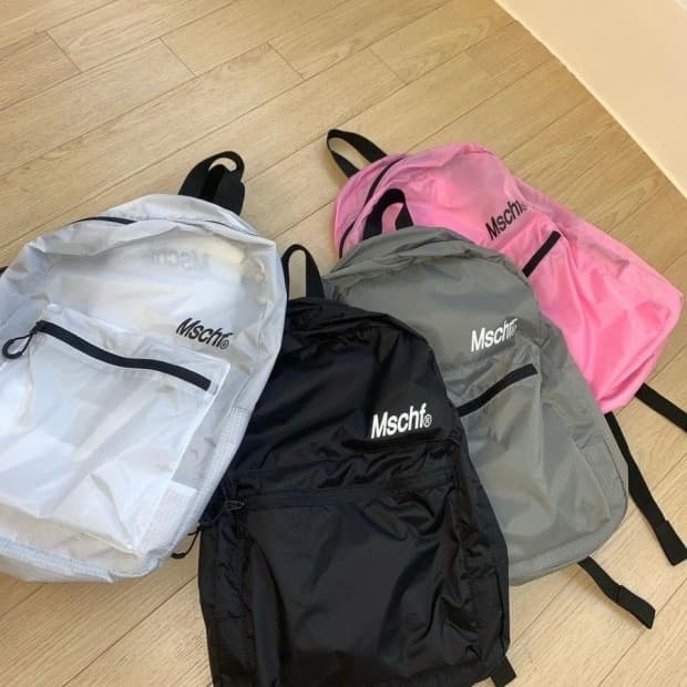 미스치프 나일론 백팩 (Pink, White)