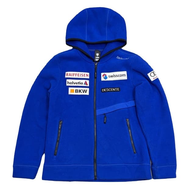 DESCENTE 스위스 스키팀 본딩 플리스 후드 자켓 M