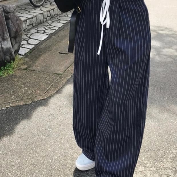 클라우드이모션 스트라이프와이드 슬랙스