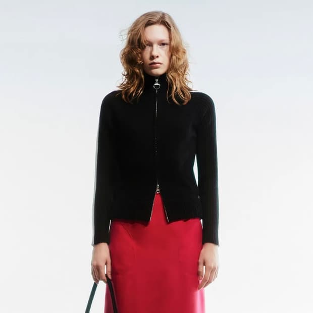 오픈  yy TWO-WAY ZIP TRACK KNIT JACKET