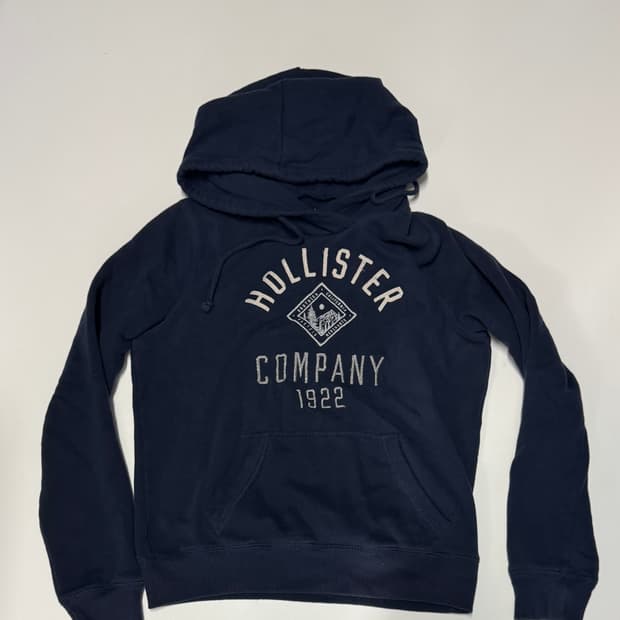 희귀!! 여성 홀리스터 스펠아웃 기모 크롭 후드티 M 네이비