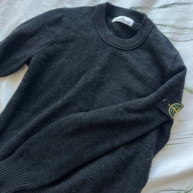 스톤아일랜드 주니어 그레이 니트