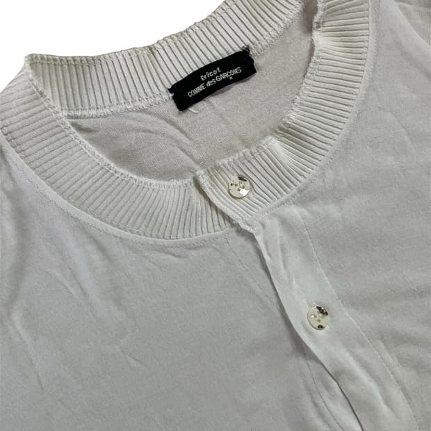 COMME des GARÇONS 화이트 반팔 가디건