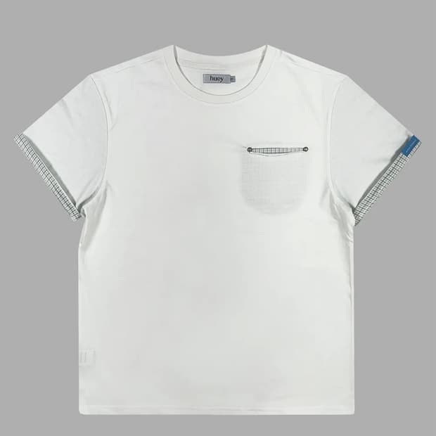 휴이 체크 롤업 티셔츠