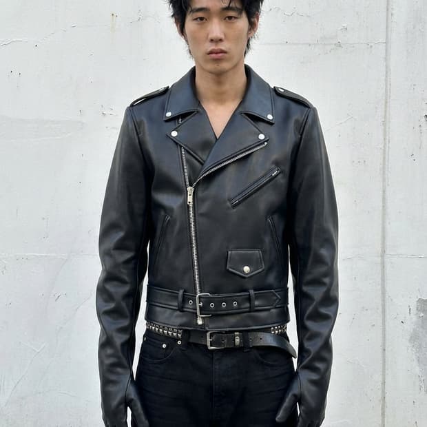 (레어) 더블렛 23ss 레더 바이커 글로브 모토 자켓