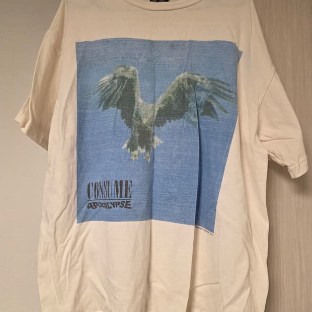 [XL] 세인트 마이클 x 포 섬원 컨슘 FS 숏슬리브 티셔츠 화이트