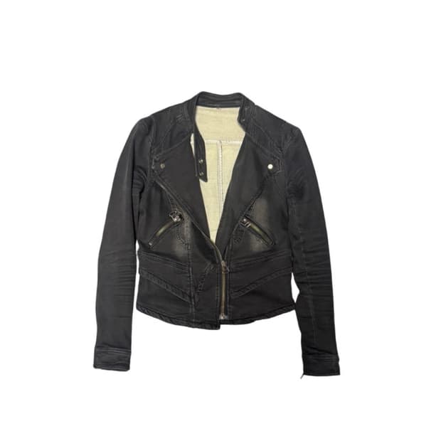 vintage washed denim rider jacket