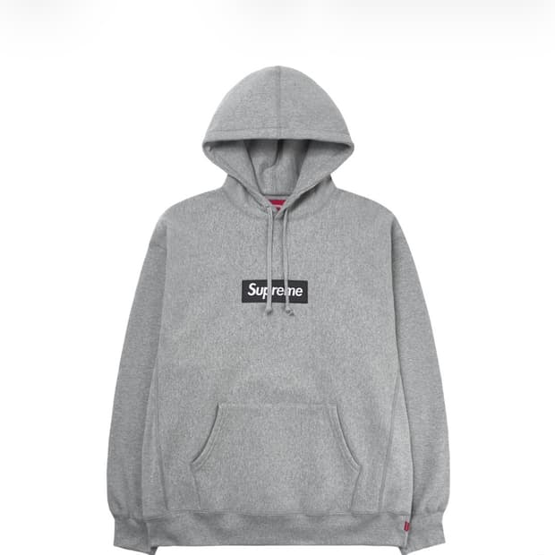 슈프림 박스로고 그레이 후드 25fw