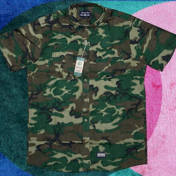 아카풀코 골드 카모 패턴 버튼 셔츠