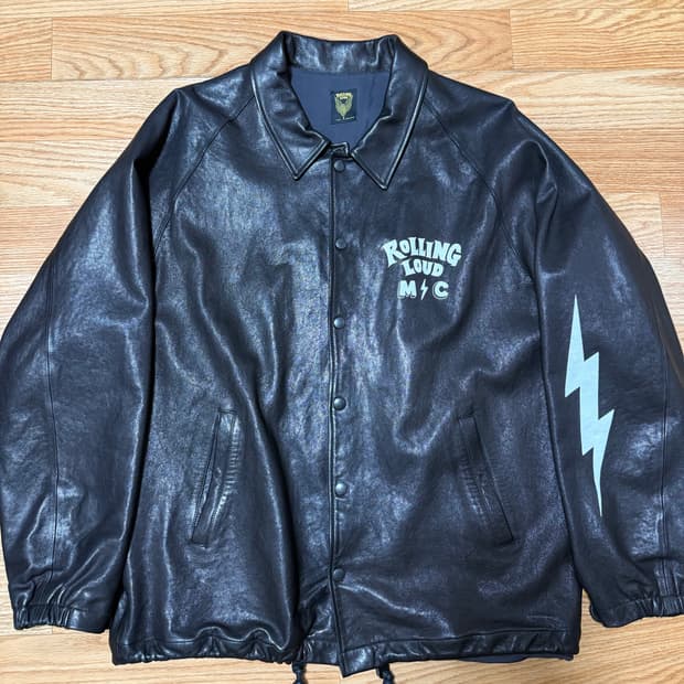 [XL] 롤링라우드 레더 코치 자켓 팝니다!