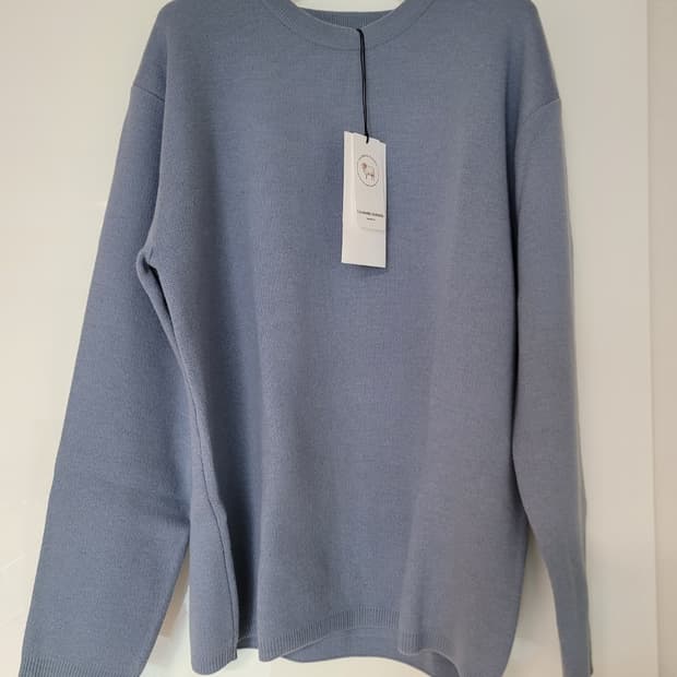 쿠어 캐시미어 니트 블루그레이 L사이즈