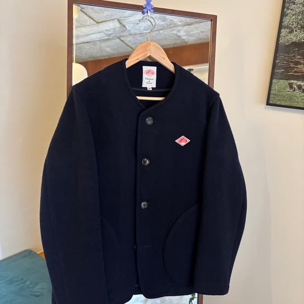 단톤 네이비 카라리스 울 자켓