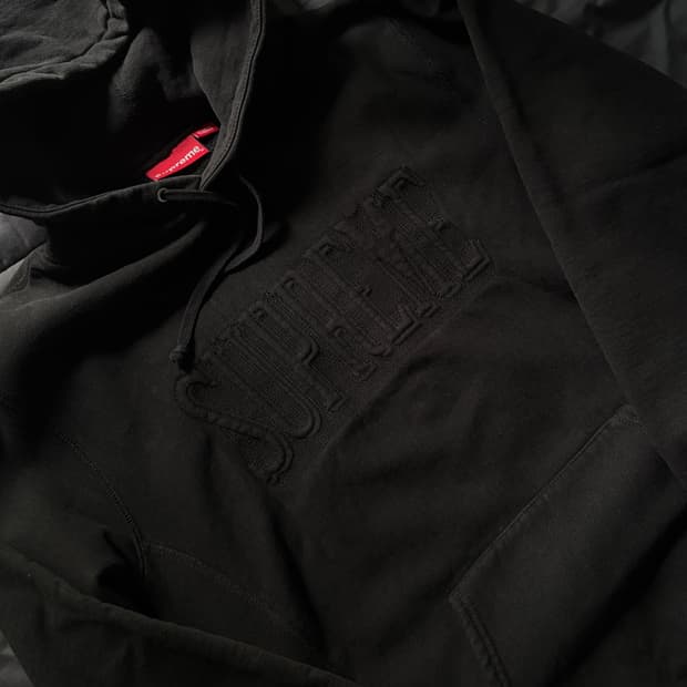 (L/100) 슈프림 후드티 Embroidered Outline 희귀 