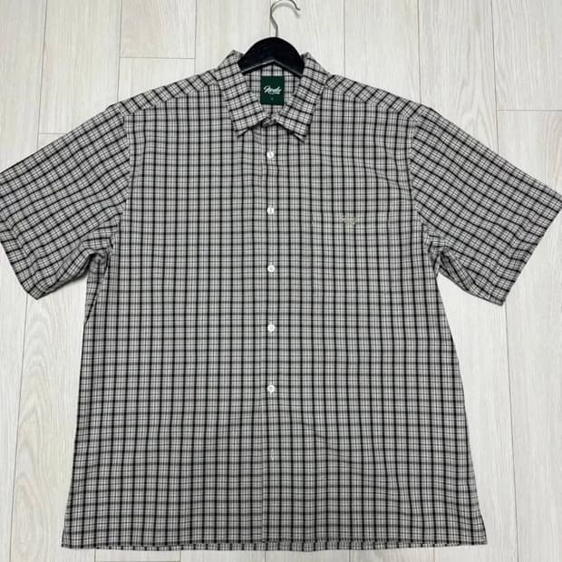 노드유 체크 박시 하프 스트릿 셔츠