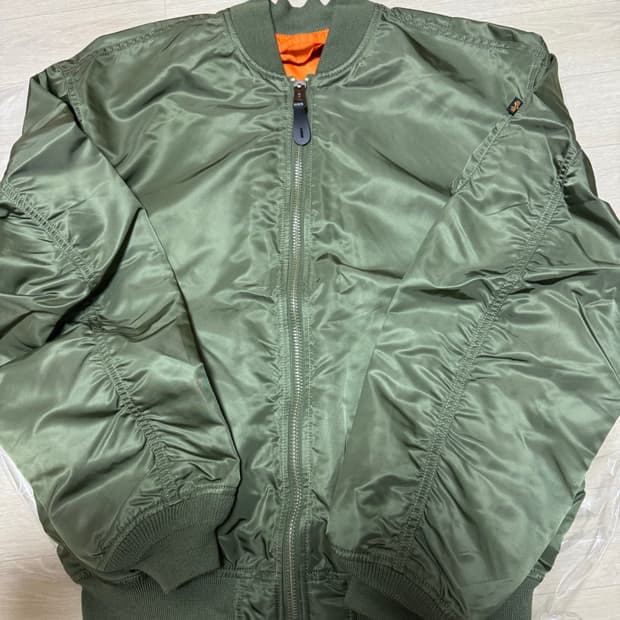 [M] 알파인더스트리 MA-1 봄버 자켓 카키 (얇은 버전)