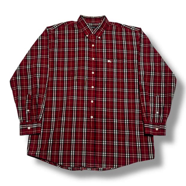Burberry 딥레드 노바체크 셔츠