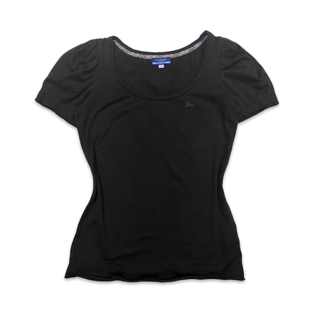 빈티지 Burberry blue label 블랙 티셔츠