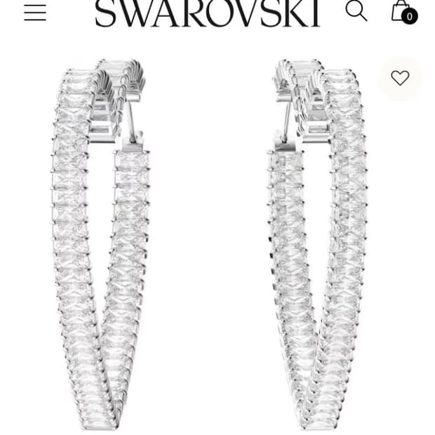 정가48만~새제품)스와로브스키 바게트컷 하트 귀걸이 정품