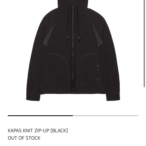 4 산산기어 KAPAS KNIT ZIP-UP BLACK 카파스 니트 집업