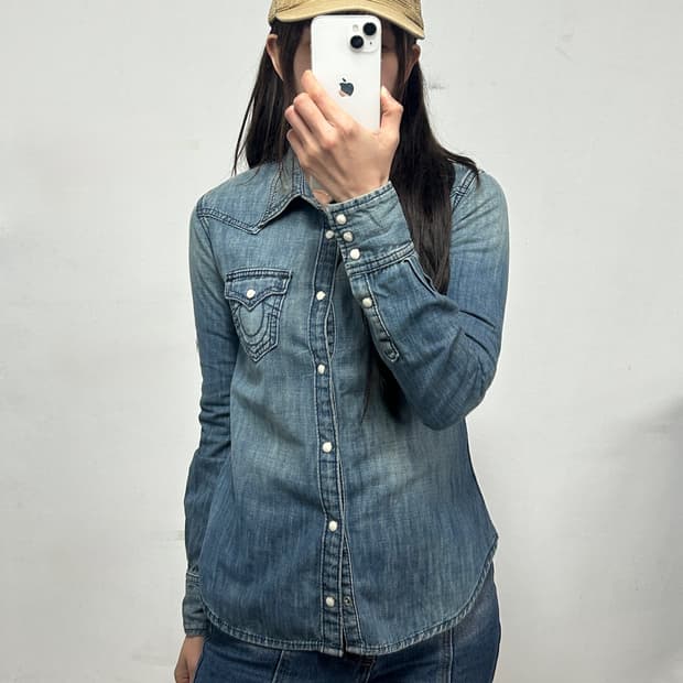 트루릴리전 웨스턴 투포켓 데님 셔츠