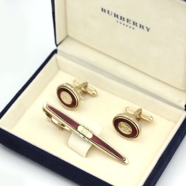 버버리 6cm A+,A등급 명품 넥타이핀 커프스 세트