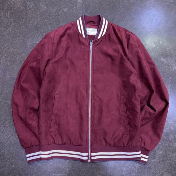 자라 버건디 스웨이드 블루종 자켓 점퍼 L