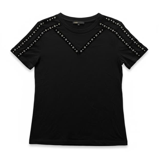 마쥬 블랙 스터드 모달  티셔츠 사이즈 1