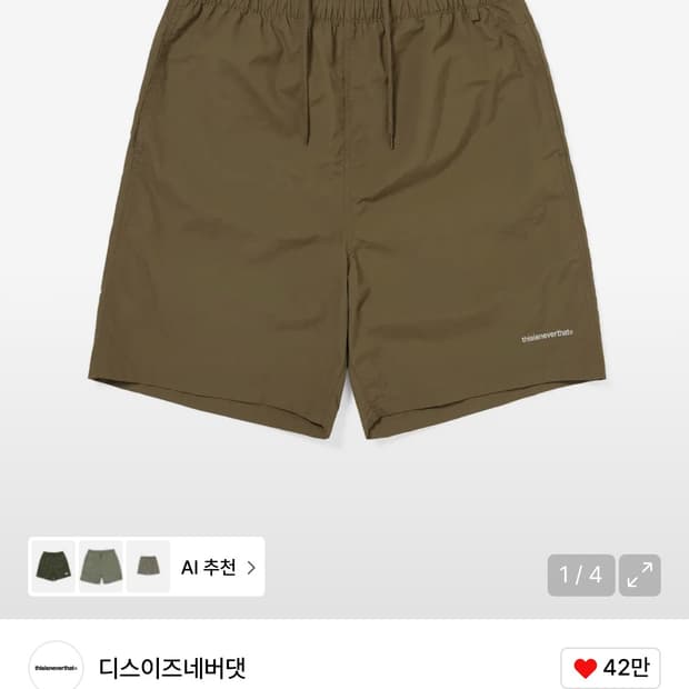 디스이즈네버댓 쇼츠 브라운