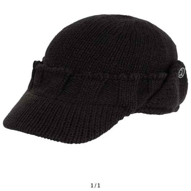 Buttony 버튼 이어머프 니트 캡 브라운
