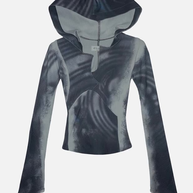 aesynctx MYSTERY CIRCLE HOODED TOP S