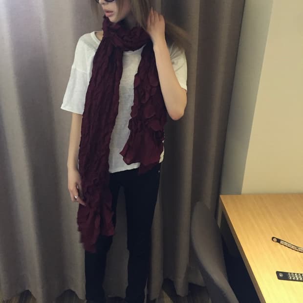 Burgundy Petal Scarf 