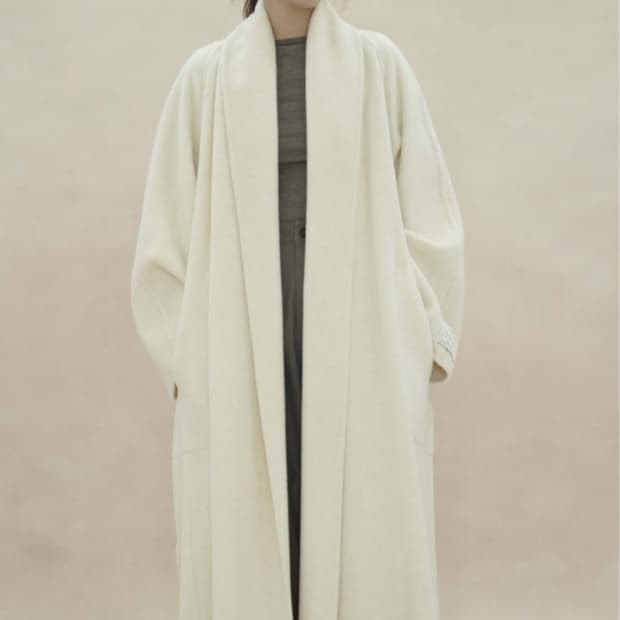 핸드메이드 프리미엄 벨티드 롱 더블페이스 울 로브 코트