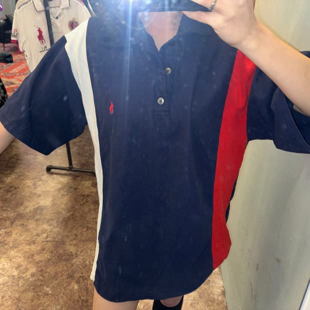 폴로랄프로렌 네이비 빅포니 카라티셔츠