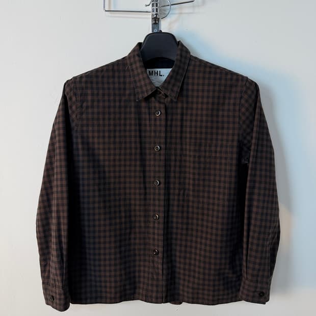 MHL 마가렛 호웰 체크 코튼 셔츠 