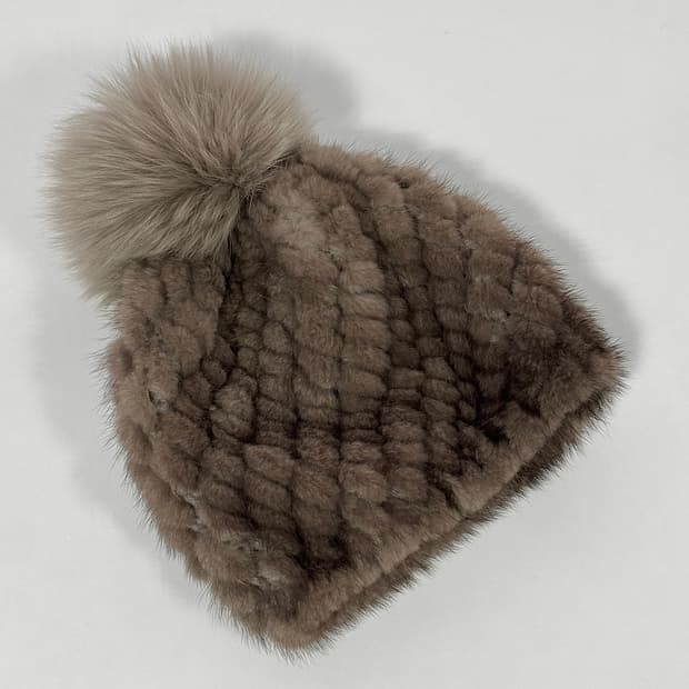 막스마라 밍크 폭스퍼 비니