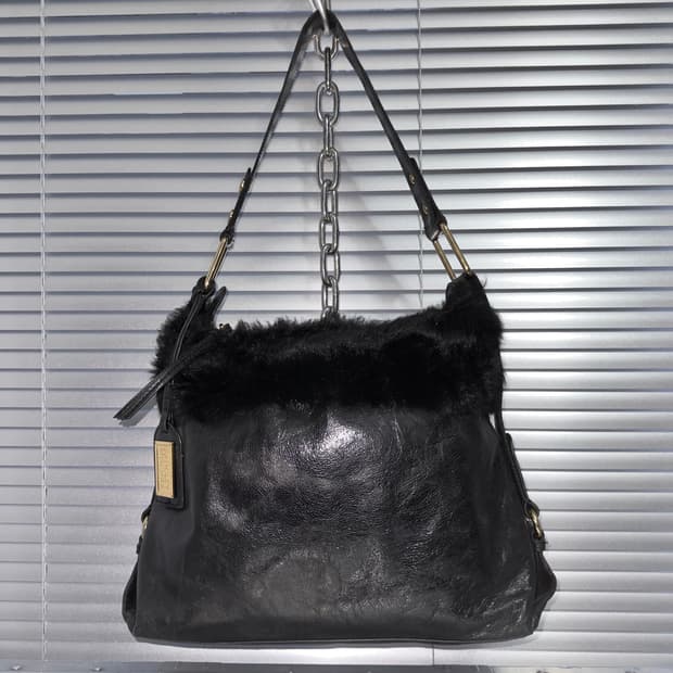 00s 배즐리 미슈카 퍼 & 가죽 백