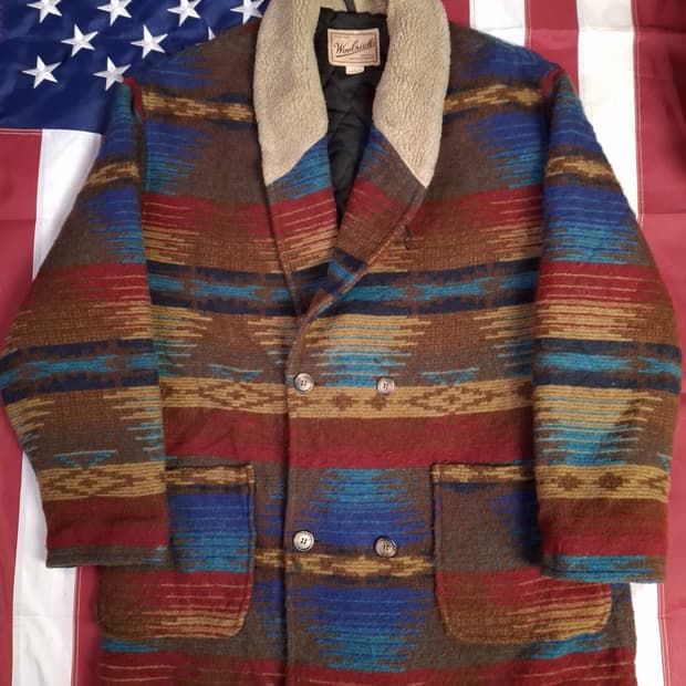 오리지날 90's 미국제조 울리치 나바호 양털카라 울코트
