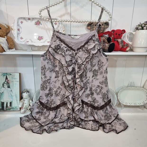 플라워 프릴 튜닉 캐미솔