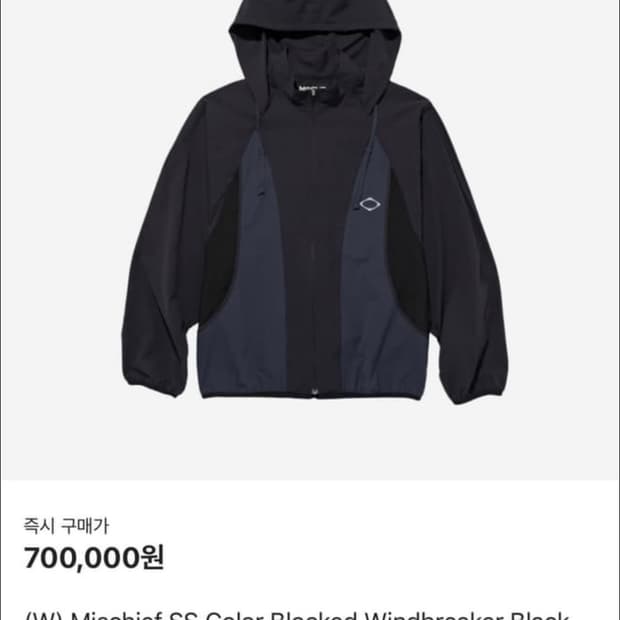 (새상품) 미스치프 컬러블록 윈드 브레이커_ 블랙 S