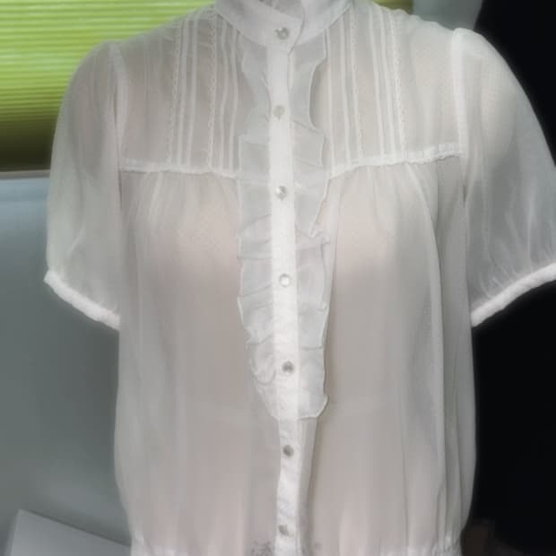 일본 빈티지 도트 시스루 디테일 셔츠 모리 라떼갸루 프레피