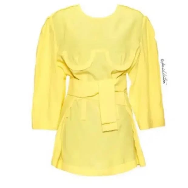 푸시버튼 와이어디테일 레이온 블라우스