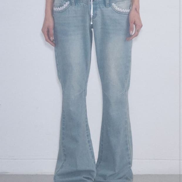 스컬프터 더블 웨이스트 부츠컷 데님