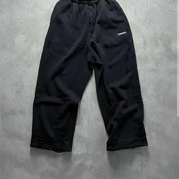 [셋업] dumbstruck 스트럭쳐 디스트로이드 커팅 슬래시 후드 스웻