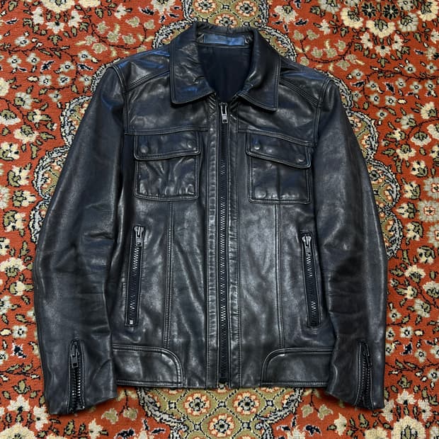 [S] 더티셔츠뮤지엄 빈티지 램스킨 싱글라이더 자켓